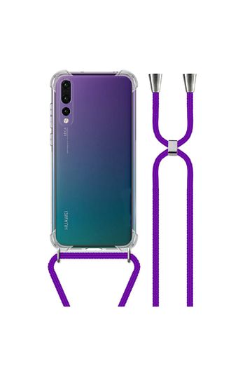 huawei p20 pro uzy seffaf boyun askili mor seritli kilif kitap