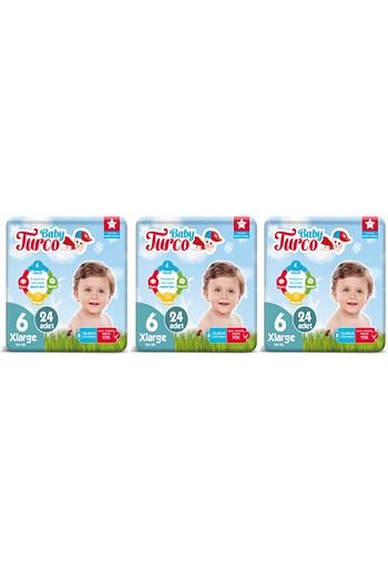 Baby Turco 6 Numara Beden Bebek Bezi 16 Kg Xlarge 24 Lu 3 Paket 72 Adet Trendyol