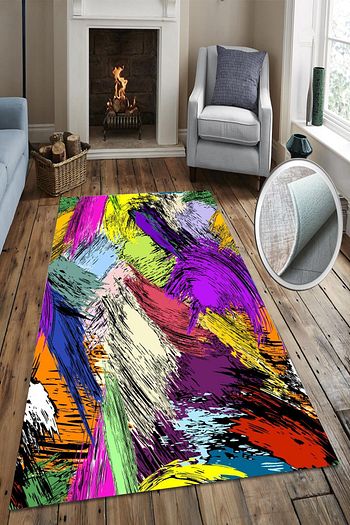 Andorra Hali Andorra Renkli Hali Yolluk Modeli Kaymaz Taban Ahs 328 Trendyol