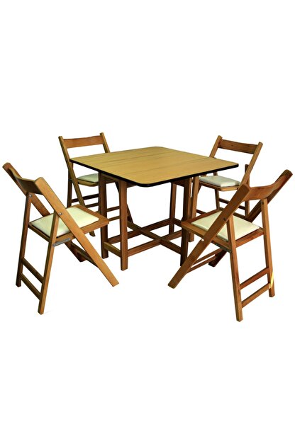Tubix Ahsap Katlanir Masa Sandalye Takimi Natural Fiyati Yorumlari Trendyol