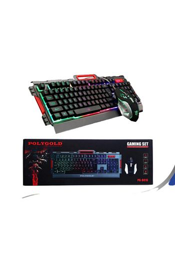 Polygold Oyuncu Klavye Ve Mouse Seti Gaming Kablolu Isikli Mekanik Hisli Rgb Pg8016 Trendyol