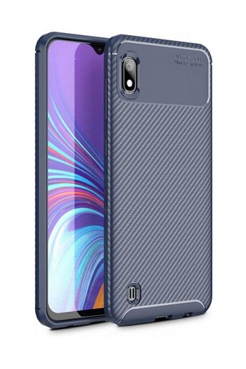 samsung galaxy a10 kilif carbon serisi parmak izi birakmayan silikon lacivert