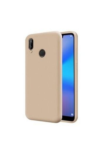huawei p20 lite ici kadife lansman silikon kilif bej