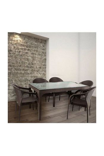 holiday ege rattan camli bahce balkon masa takimi 6 sandalyeli fiyati yorumlari trendyol