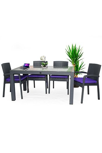 bahex violet rattan desenli minderli 4 kisilik camli bahce mobilyasi 90x150 fiyati yorumlari trendyol
