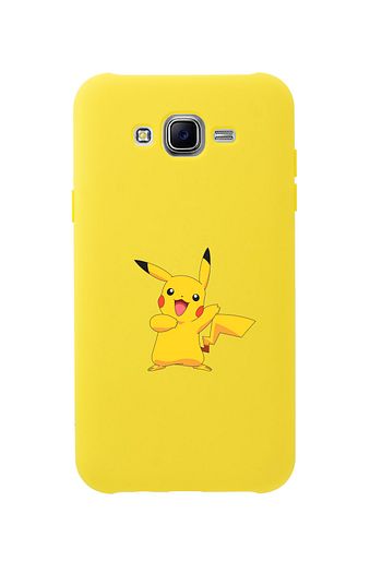 samsung j7 2015 pikachu premium silikonlu sari telefon kilifi