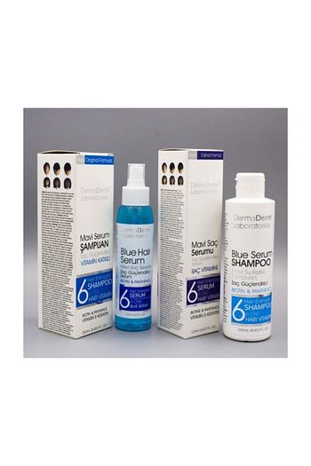 dermaderm mavi sac serumu 125 ml ve mavi serum sampuan 250 ml vitamin katkili fiyati yorumlari trendyol