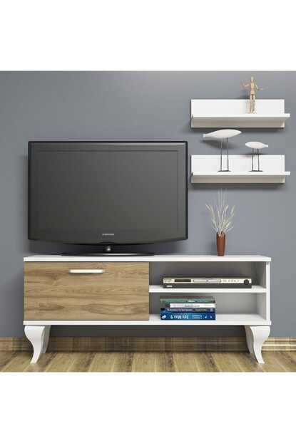 bimossa b1210 tv unitesi duvar rafli tv sehpasi beyaz ceviz fiyati yorumlari trendyol