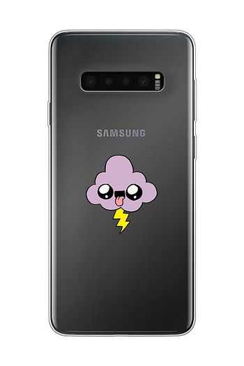 simsek bulut tasarimli samsung s10 seffaf telefon kilifi