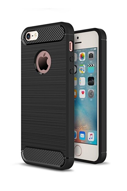 Sepetzy Apple Iphone Se 2016 Kilif Brush Fircali Tasarim Silikon Kapak Siyah Trendyol
