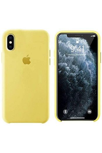 Kentastisco Apple Iphone X Logolu Kilif Lansman Silikon Kilif Ici Kadife Sari Trendyol