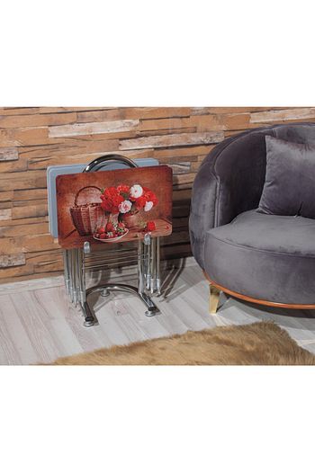 Kaykolsan Home Canta Zigon Sehpa 4 Lu Temperli Up Baski Cam Saglam Govde Trendyol