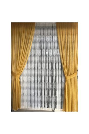 Seray Hardal Sarisi Fon Perde 1 Takim 2 Adet 75x260 Cm Trendyol