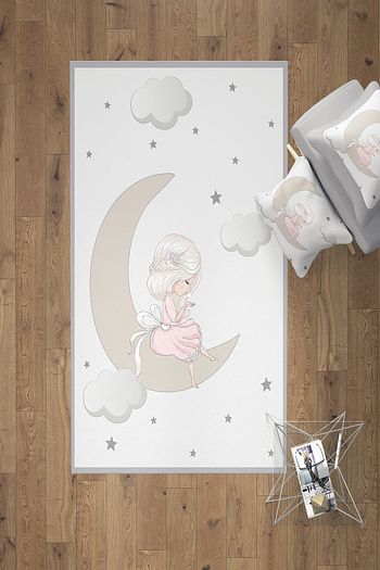Gardenya Home Beyaz Aydaki Kiz Ve Minik Kedi Cocuk Odasi Halisi Trendyol