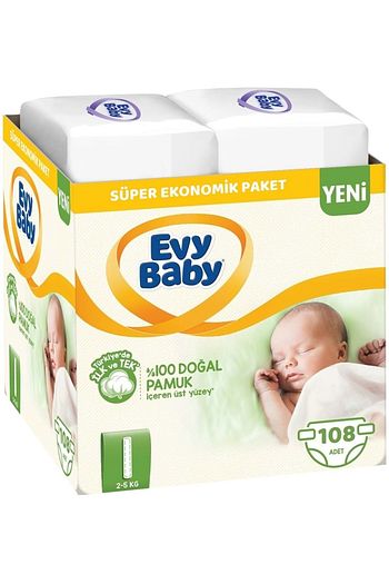 Evy Baby Bebek Bezi Beden 1 2 5kg Yeni Dogan 108 Adet Super Ekonomik Pk Trendyol