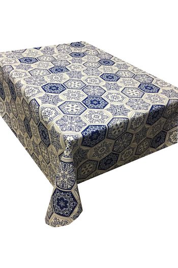 Saythink Mavi Altigen Desenli Masa Ortusu 150 X 240 Trendyol