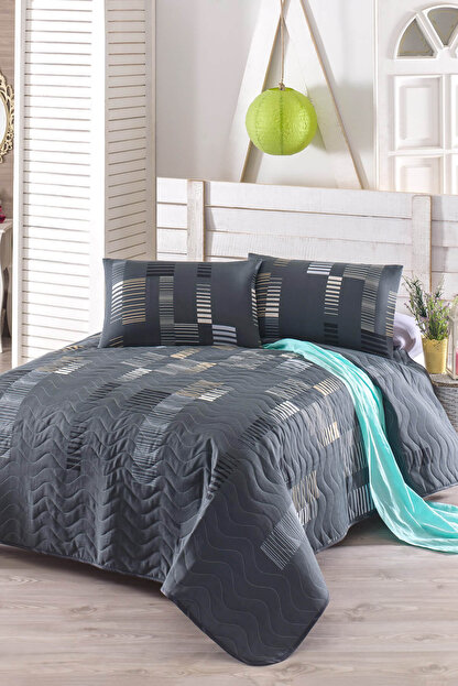 ev ev home kapitone yatak ortusu seti tek kisilik trace antrasit fiyati yorumlari trendyol