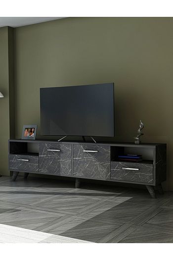 modacanvas simple tv unitesi siyah mermer desen fiyati yorumlari trendyol
