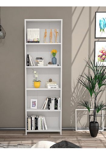 modacanvas 5 rafli modern kitaplik beyaz moev032 fiyati yorumlari trendyol