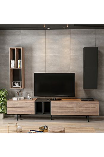 minar diany rafli dolapli tv unitesi tv sehpasi kaman siyah beyaz fiyati yorumlari trendyol
