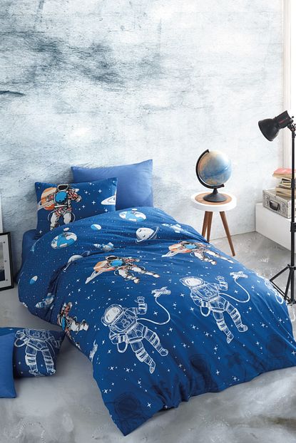 Cotton Touch Ranforce Astro Mavi Nevresim Takimi Tek Kisilik Trendyol