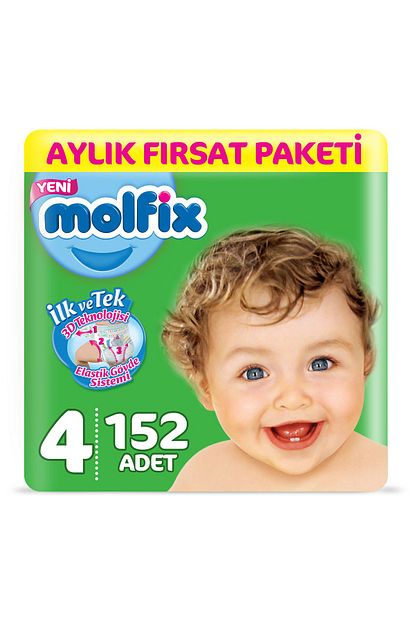 Molfix Bebek Bezi 4 Beden Maxi Aylik Firsat Paketi 152 Adet Trendyol