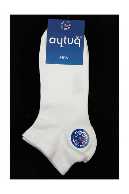 Aytug Erkek Patik Corap Penye Business Dikissiz Duz Beyaz Std Trendyol
