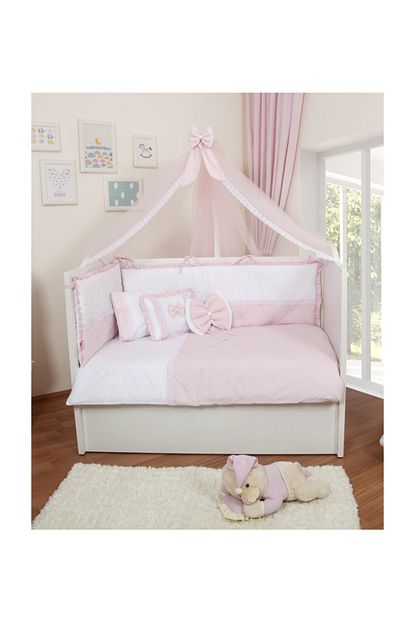Maya Baby Collection Maya Baby Star 10 Parca Bebek Uyku Seti 60x120 Cm Pembe Beyaz Trendyol