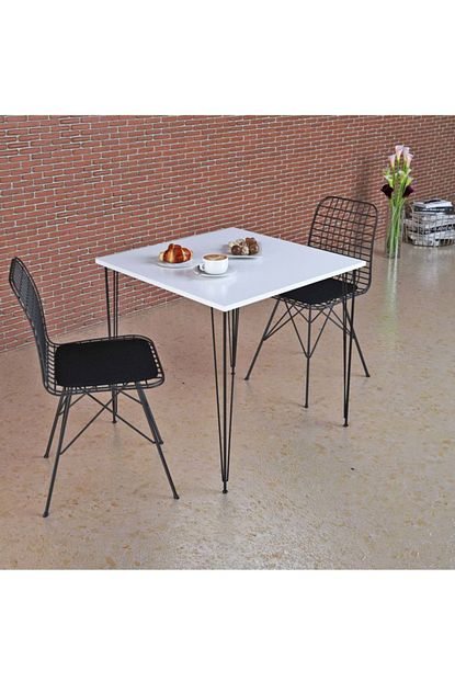 Theia Tasarim Beyaz Masa Takimi 70x70cm 2 Sandalyeli Be70x70x2 Trendyol