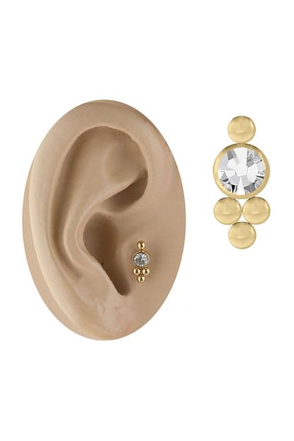 Cadinin Dukkani Altin Rengi Tasli Tragus Helix Kulak Kikirdak Piercing Trendyol