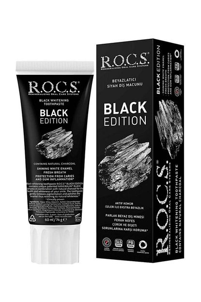 R O C S Black Edition Komur Ozleri Ile Beyazlatici Dis Macunu 74 G Trendyol