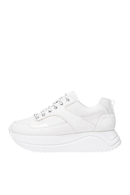 Stradivarius Kadin Beyaz Topuk Detayli Platform Spor Ayakkabi 19017570 Trendyol