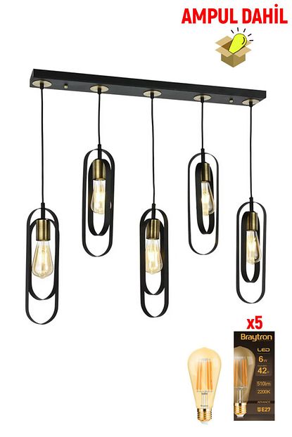 Apliqa Koza 5 Li Sirali Siyah Led Ampul Dahil Avize Trendyol