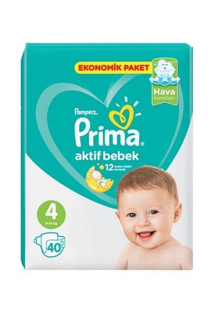 Prima Bebek Bezi Aktif Bebek 4 Beden 40 Adet Trendyol
