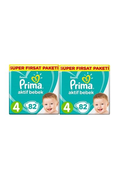 Prima Bebek Bezi Aktif Bebek 4 Beden 82 X 2 Pk 164 Adet Trendyol