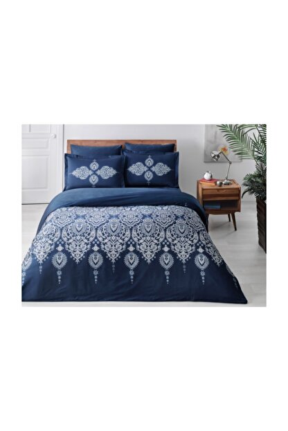 Tac Saten Delux Nevresim Takimi Rados Lacivert King Size Xl Battal Boy Fiyati Yorumlari Trendyol