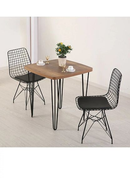 Elit Barok 80 X 70 Cm Firkete Masa Tel Sandalye Takimi Adlpsy68 Trendyol