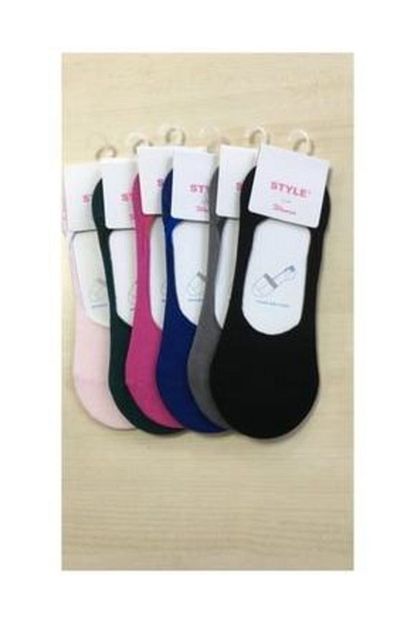 Style 12 Li Paket Kadin Slikonlu Babet Corap Toptan Corap Kaymaz Topuk Trendyol