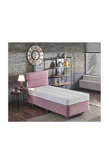 Niron Yatak Niron Pinky Tek Kisilik Yatak Seti Pembe Kumas Baza Baslik Ve Yatak Takimi Trendyol