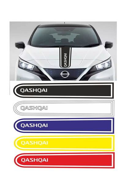 Mottosticker Nissan Qashqai Logolu Otomobil On Kaput Seridi Kaput Sticker Kirmizi Trendyol