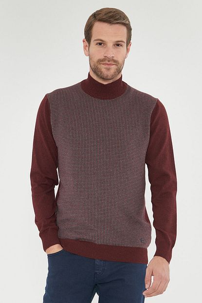 Altinyildiz Classics Erkek Bordo Standart Fit Balikci Yaka Kazak Trendyol