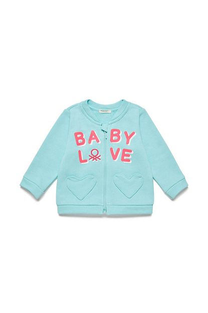 United Colors Of Benetton Turkuaz Bebek Benetton Yazili Sweatshirt Trendyol