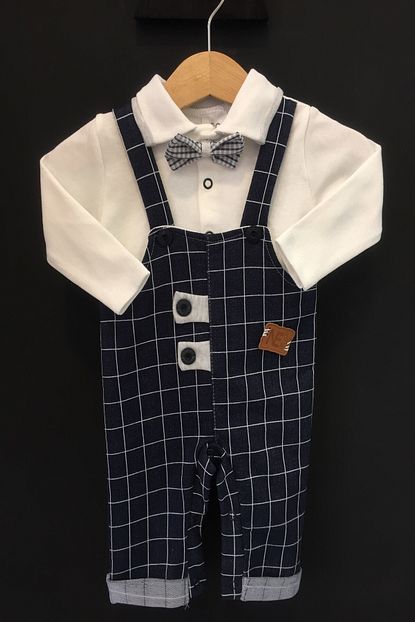 Nono Baby Erkek Bebek Tulum Kareli Papyonlu Ayaksiz 100 Pamuk Penye 3 6 Ay Trendyol