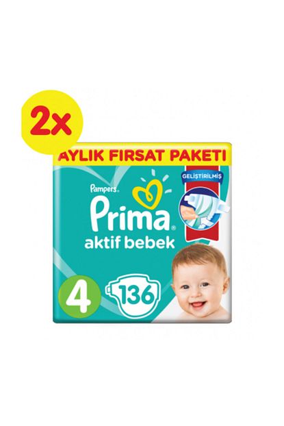 Prima Bebek Bezi Aktif Bebek 4 Beden 272 Adet Maxi Aylik Firsat Paketi Trendyol