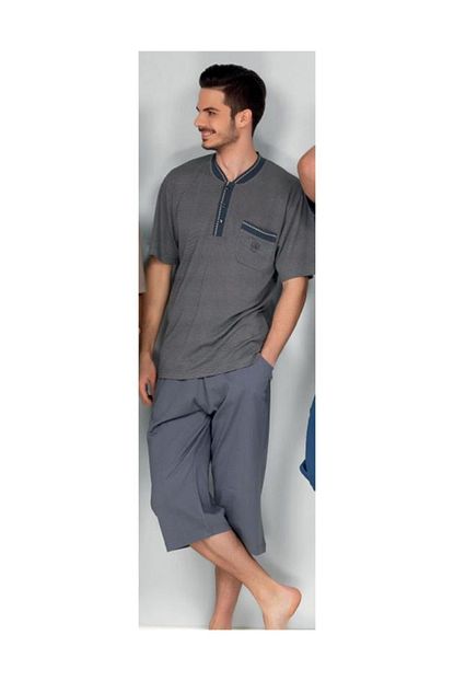 Iki Yildiz Erkek Pijama Tk Kisa Kol Kaprili 33304 Trendyol