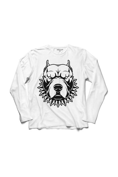 pitbull pit bull dog kopek kafa uzun kollu tisort
