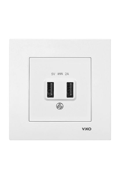 Viko Karre Beyaz 2 Li Usb Sarj Prizi Siva Alti Duvar Prizi Cerceve Dahil Trendyol