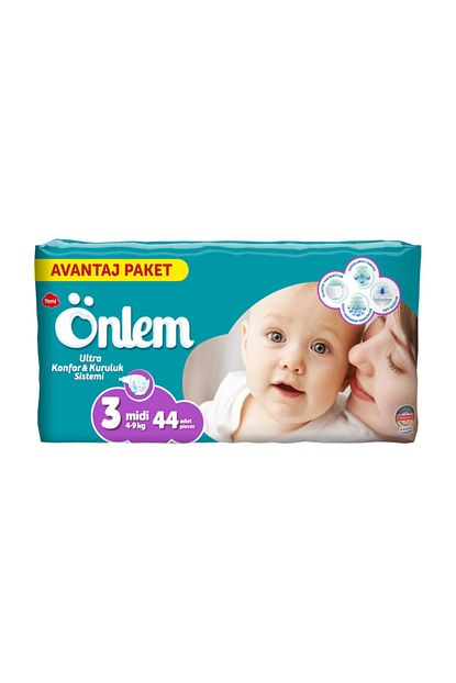 Onlem Cocuk Bezi 3 Numara 4 9 Kg Midi 44 Lu Avantaj Paket Trendyol