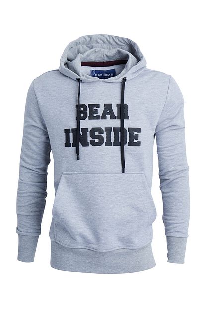 Bad Bear Gri Erkek Sweatshirt Insider Hoodie Graymelange Trendyol