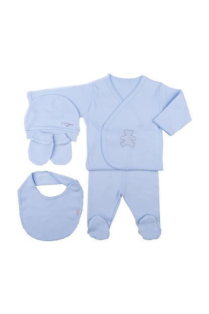 Kitikate Erkek Bebek Organik 5 Parca 0 3 Ay Hastane Cikisi Seti 10075295 Trendyol